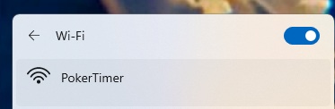 Connecting to the PokerTimer Wi-Fi network