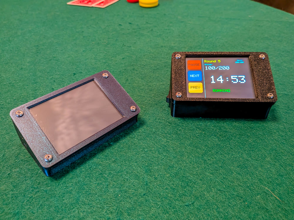 Two Poker Timer devices side by side
